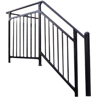 Appartement de design moderne Balcon en acier inoxydable 304 316 Échappement en verre noir