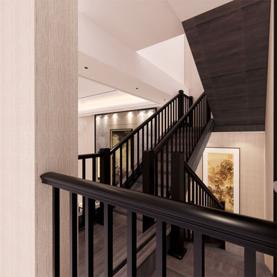 Barrière d'escalier en bois montée sur le mur pour balcon en acier de conception moderne et barrière en aluminium