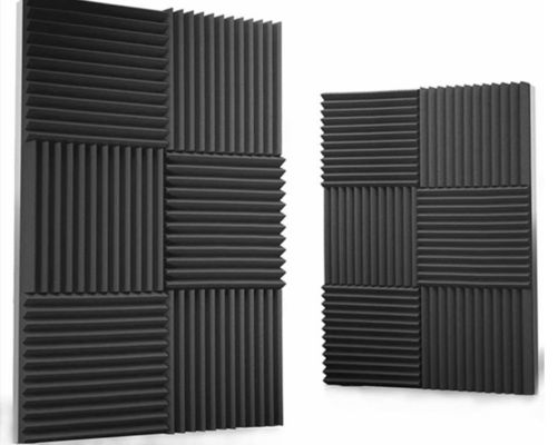 Panneau acoustique en fibres de polyester insonorisé blanc et noir pour absorption sonore de bureau