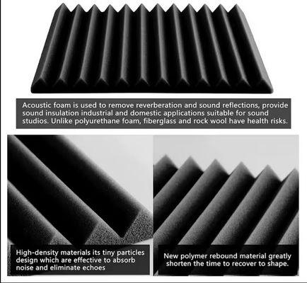 Panneaux en mousse acoustique à rainure triangulaire à haute densité de conception moderne pour l'isolation acoustique