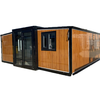 Maison de conteneurs préfabriquée imperméable à l'eau avec toit polygone et matériau de toit en verre trempé