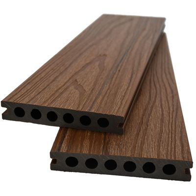 Plancher extérieur en bois-plastique avec laminage des deux côtés et en plastique PP