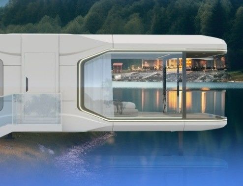 Maison de ferme mobile de design en acier modulaire portable de luxe maison en capsule