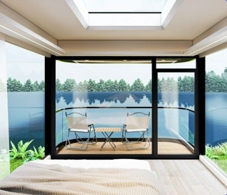 Maison de ferme mobile de design en acier modulaire portable de luxe maison en capsule