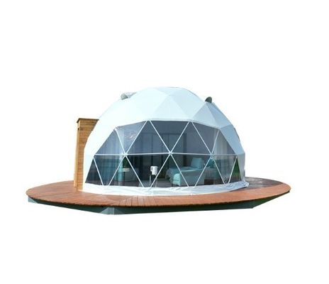 Maison de ferme extérieure rond Glamping Dome Tente avec couleur personnalisée Maison de luxe salle de bain
