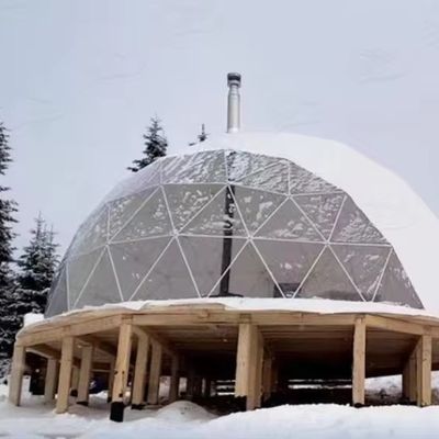 Maison de ferme extérieure rond Glamping Dome Tente avec couleur personnalisée Maison de luxe salle de bain
