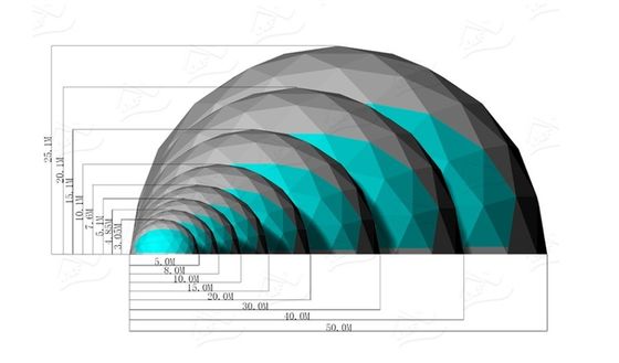 Maison de ferme extérieure rond Glamping Dome Tente avec couleur personnalisée Maison de luxe salle de bain