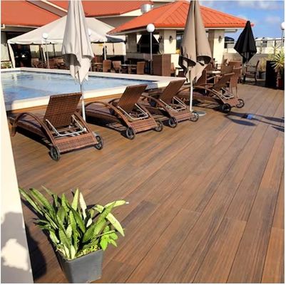 Plancher de terrasse en plastique en bois lisse extérieur pour piscine de différentes tailles